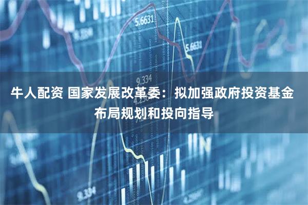 牛人配资 国家发展改革委：拟加强政府投资基金 布局规划和投向指导